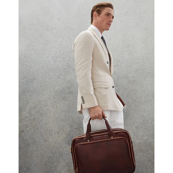 2023 Brunello Cucinelli briefcase brown leather work bag Men's gift $4695 - Picture 2 of 8